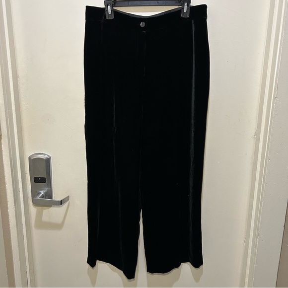 Chicos Black Velour Silk Blend Dress Pants Size 16 - Picture 1 of 11